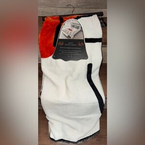 Spooky Ghost 👻 Shaped Throw  Unique Halloween Black White Orange 55” x 71”